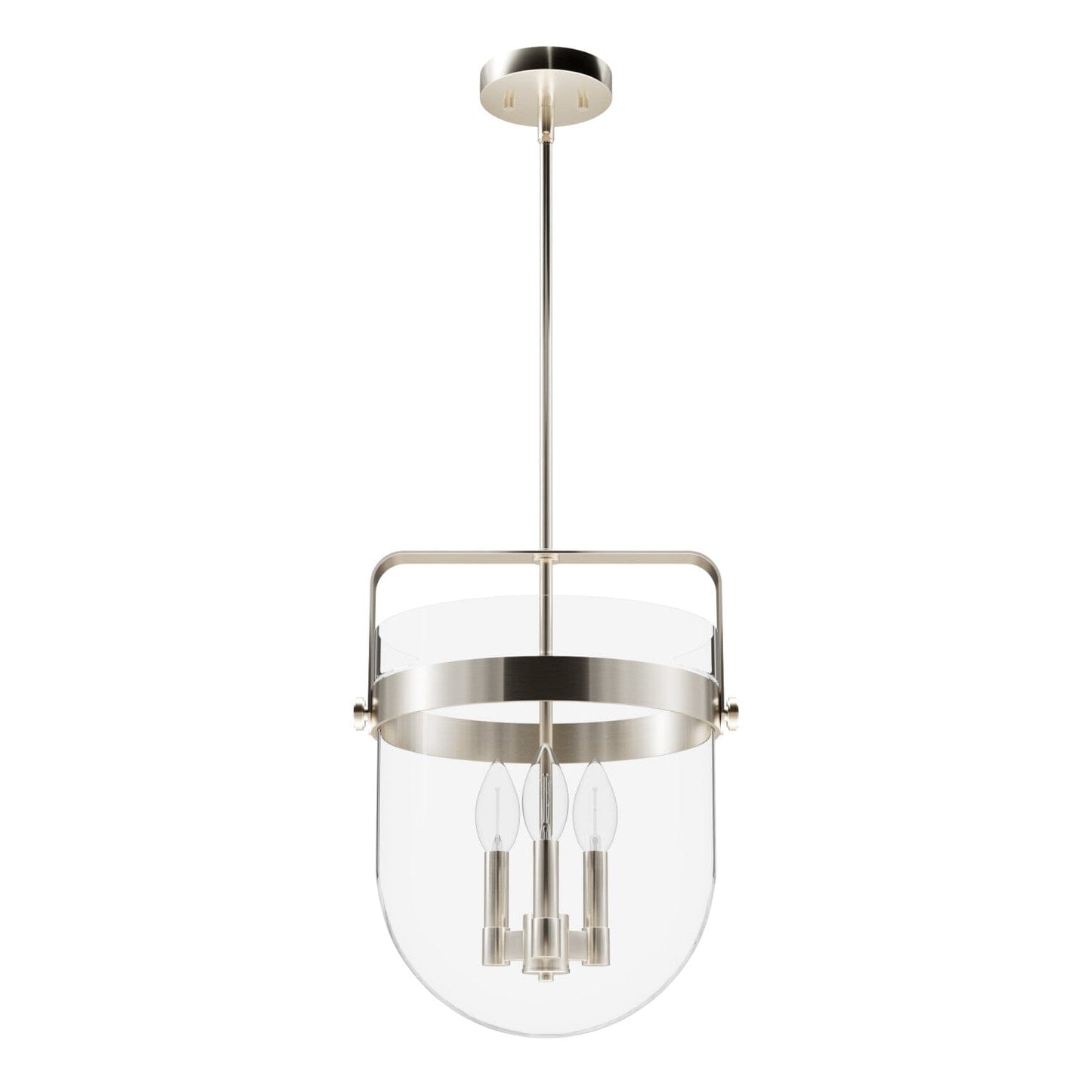 Karloff 3 Light Pendant 13 inch Lighting Hunter Brushed Nickel - Clear 