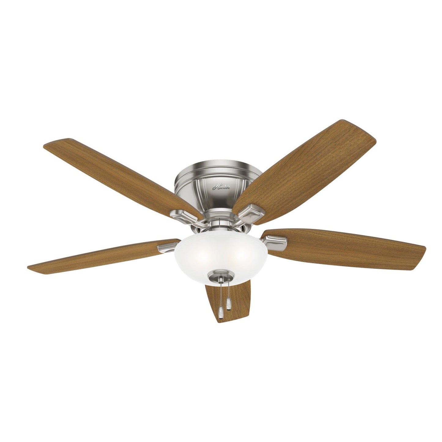 Kenbridge Low Profile with LED Light 52 inch Ceiling Fans Hunter Brushed Nickel - American Walnut 