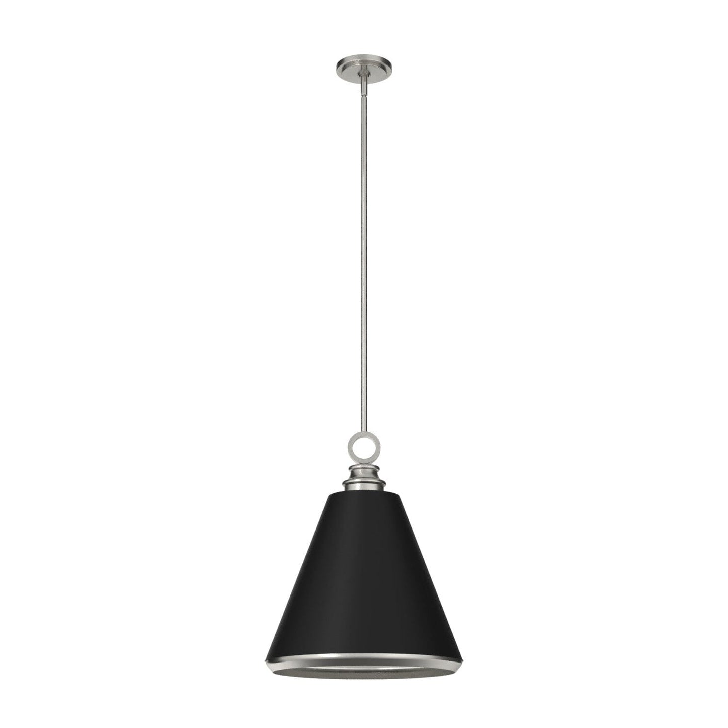 Klein Metal Pendant 3 Light 16 inch Lighting Hunter Brushed Nickel - Flat Matte Black 