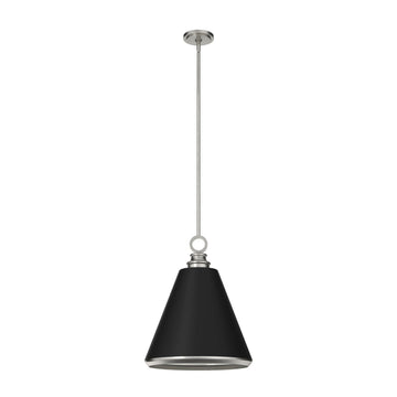 Klein Metal Pendant 3 Light 16 inch Lighting Hunter Brushed Nickel - Flat Matte Black 