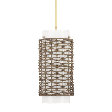 Laila 1 Light Medium 9 Inch Pendant Lighting Hunter Luxe Gold - Cased White 