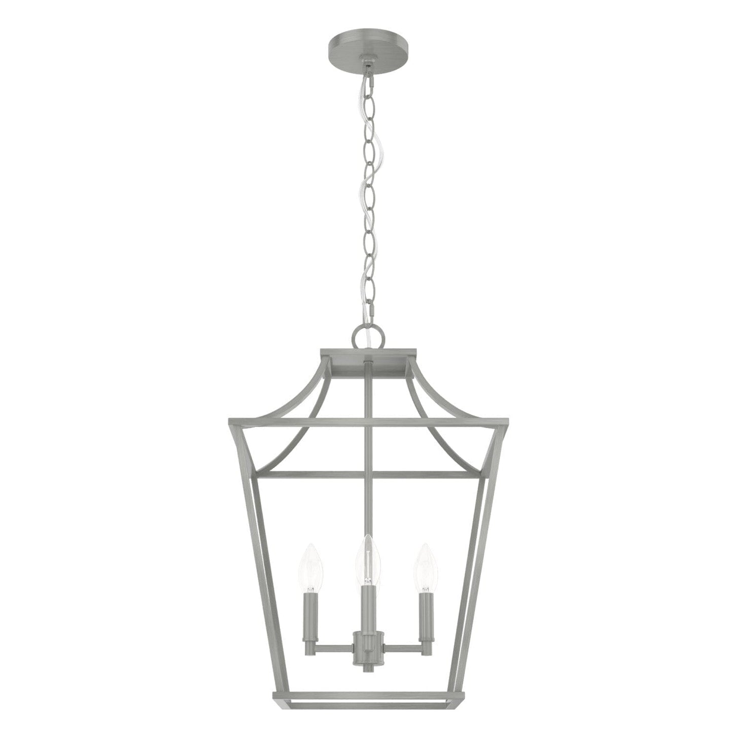 Laurel Ridge 4 Light Lantern Pendant 15 inch Lighting Hunter Brushed Nickel - None 