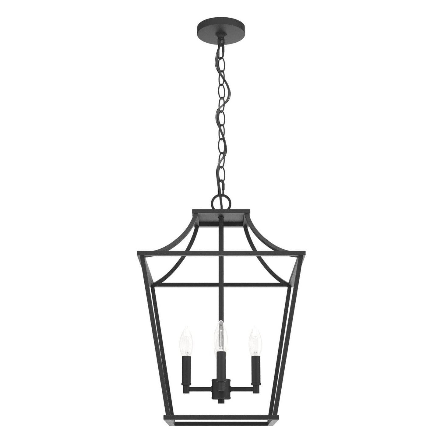 Laurel Ridge 4 Light Lantern Pendant 15 inch Lighting Hunter Natural Black Iron - None 