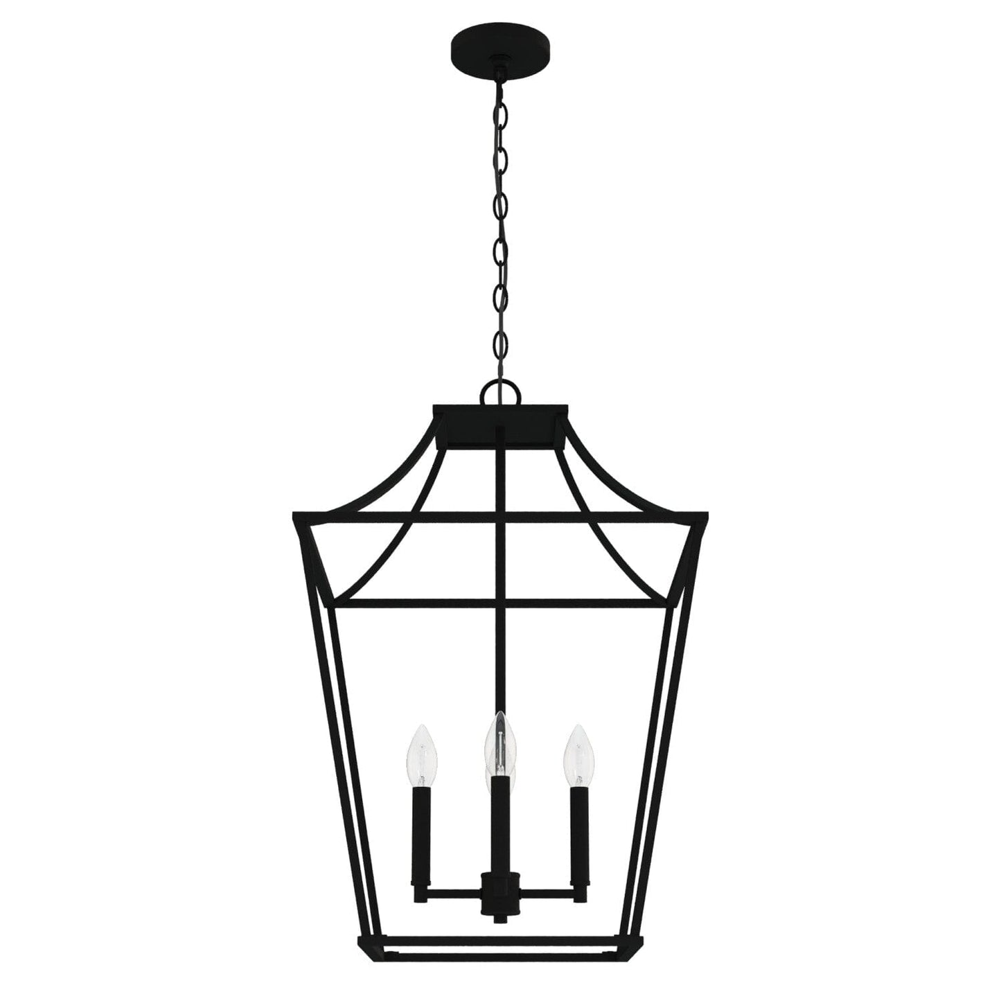 Laurel Ridge 4 Light Lantern Pendant 18 inch Lighting Hunter Natural Black Iron 