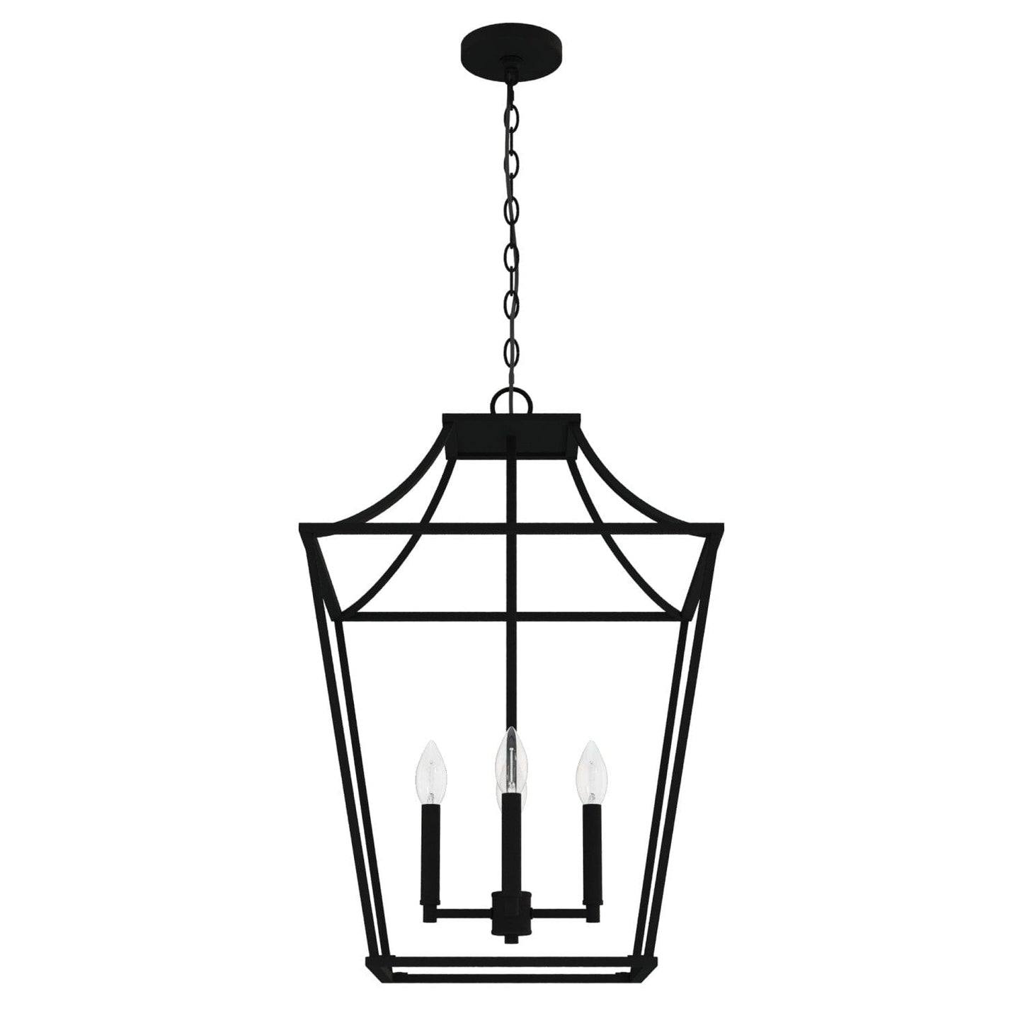 Laurel Ridge 4 Light Lantern Pendant 18 inch Lighting Hunter Natural Black Iron - None 