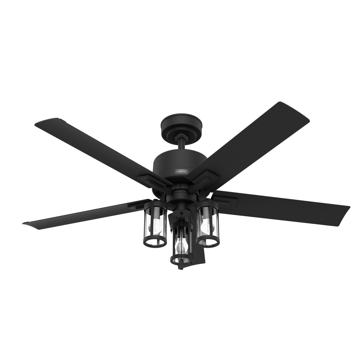 Lawndale Outdoor with LED Light 52 inch Ceiling Fans Hunter Matte Black - Matte Black 