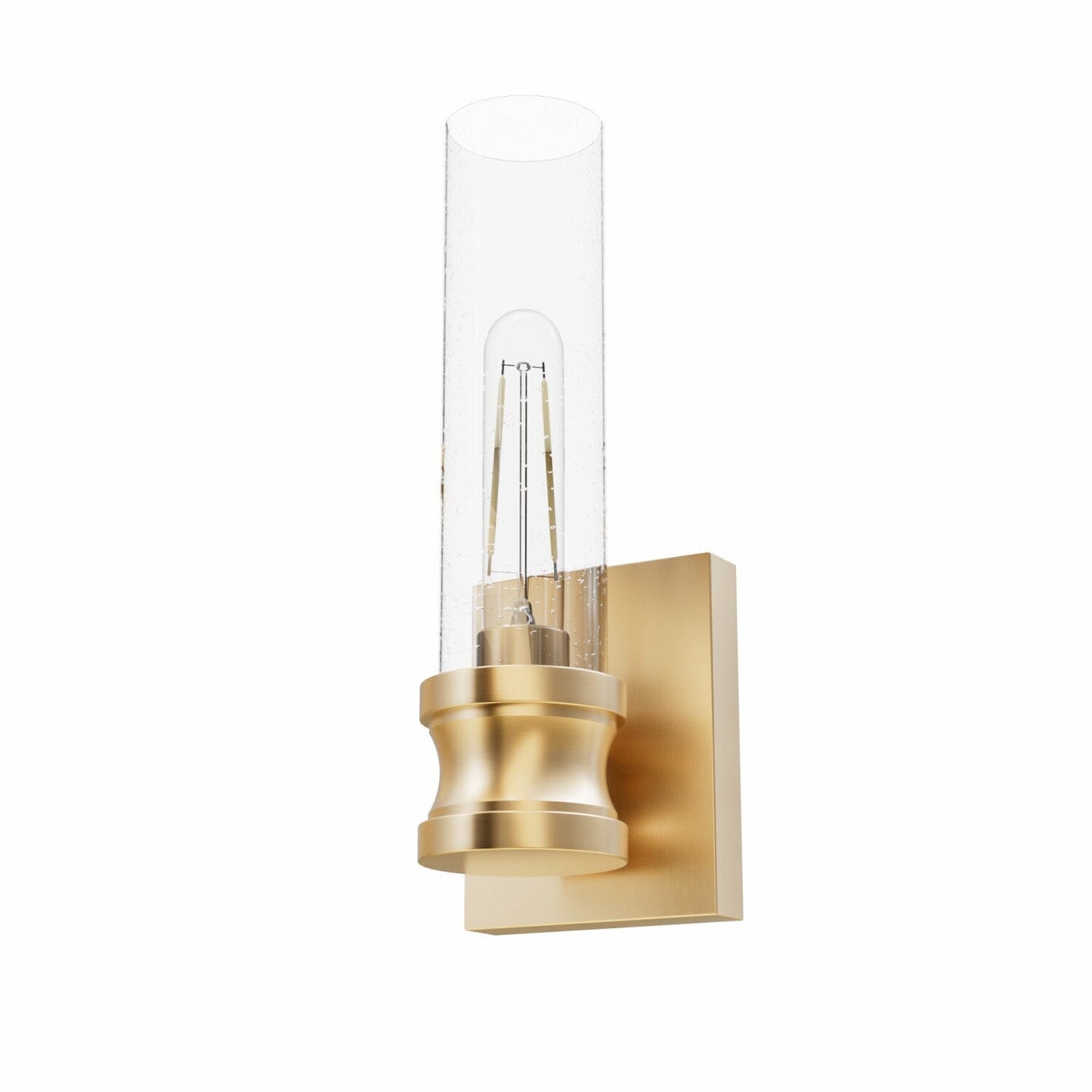 Lenlock 1 Light Wall Sconce 13 inch with Seeded Glass Lighting Hunter Alturas Gold - Seeded 