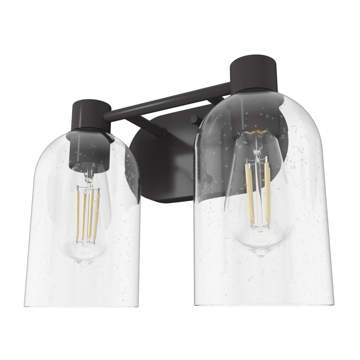 Lochemeade Vanity Clear Seeded Glass 2 Light Lighting Hunter Noble Bronze - Seeded 