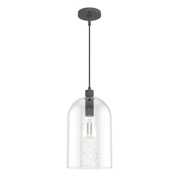 Lochmeade Clear Seeded Glass 1 Light Large pendant Lighting Hunter Noble Bronze - Seeded 