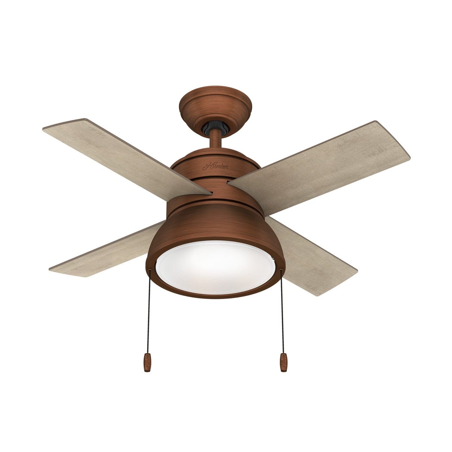 LOKI WITH LED LIGHT 36 INCH Ceiling Fans Hunter Weathered Copper - Barnwood 