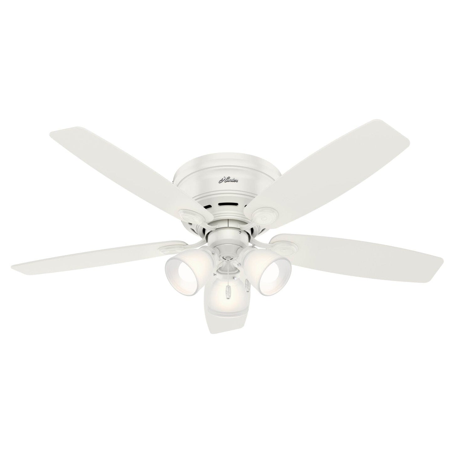 Low Profile with LED Light 52 in Ceiling Fans Hunter Fresh White - Fresh White 