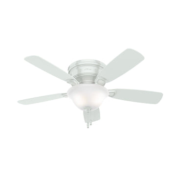 Low Profile with Light 48 inch Ceiling Fans Hunter White - White 