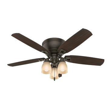 Macallan Low Profile with 3 Lights 52 inch Ceiling Fans Hunter New Bronze - Roasted Walnut 