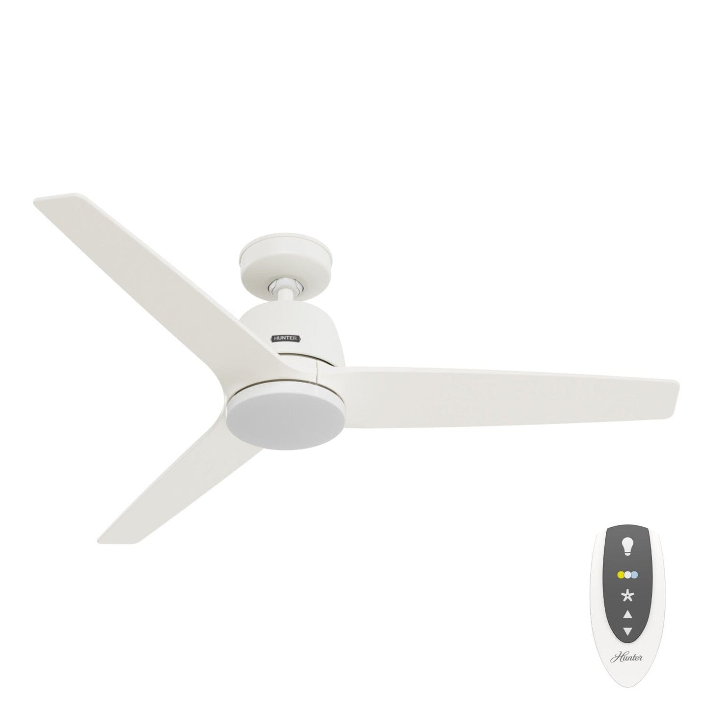 Malden Jasmine Roth Indoor 52inch with LED and Remote Ceiling Fans Hunter Matte White - Matte White 