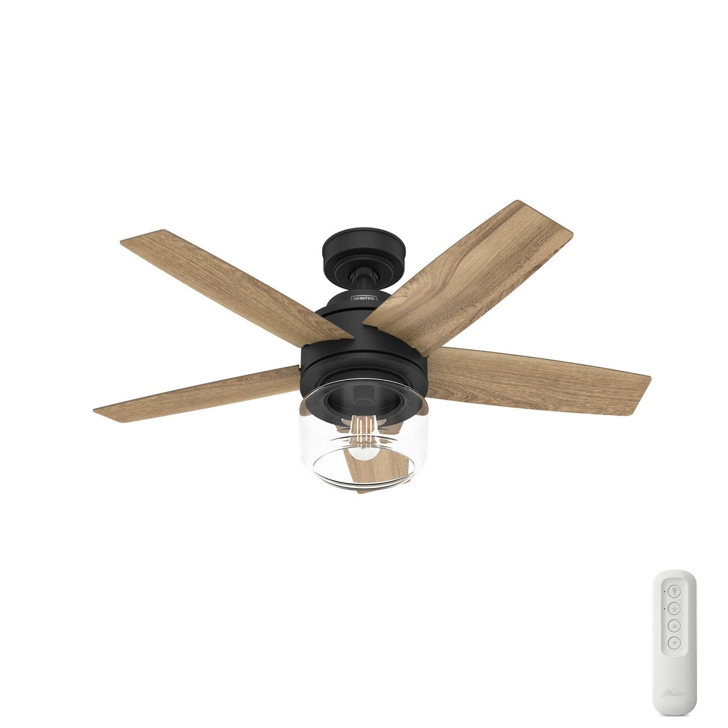 Margo with Light 44inch Ceiling Fans Hunter Matte Black - Golden Maple 