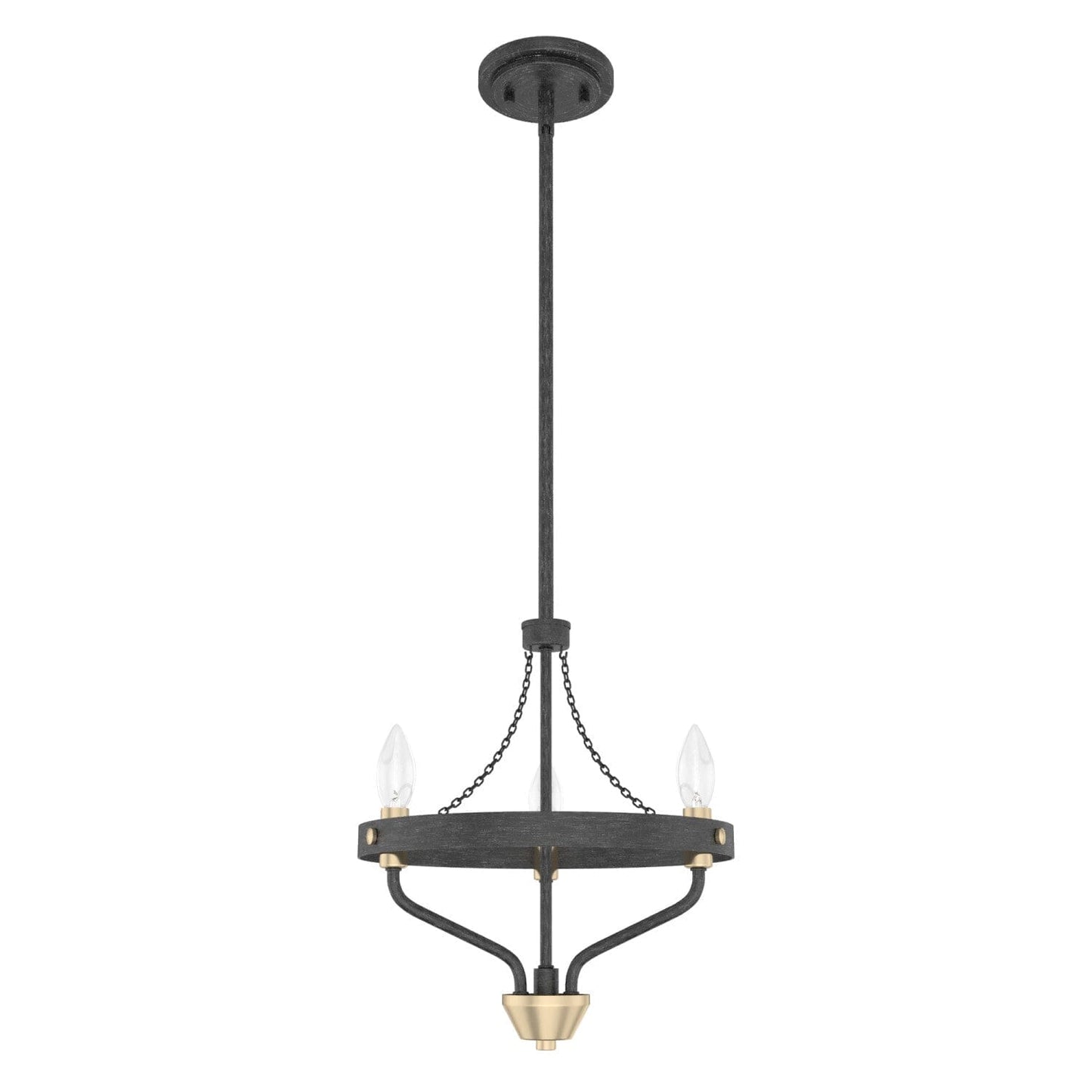 Merlin 3 Light Mini Chandelier Lighting Hunter Rustic Iron - Alturas Gold 