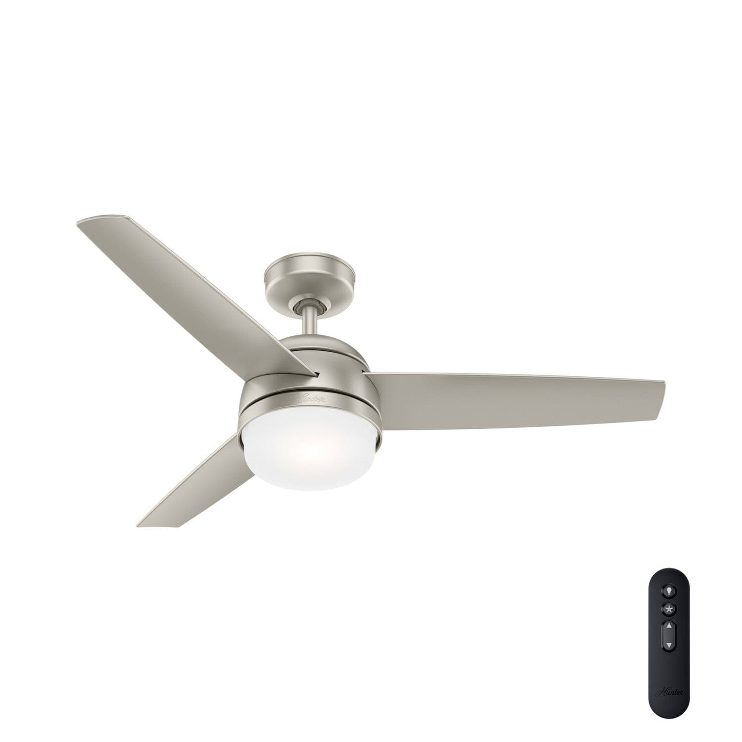 Midtown with LED Light 48 inch Ceiling Fans Hunter Matte Nickel - Matte Nickel 