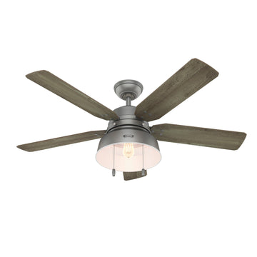 Mill Valley Outdoor with Light 52 inch Ceiling Fans Hunter Matte Silver - Grey Pine 