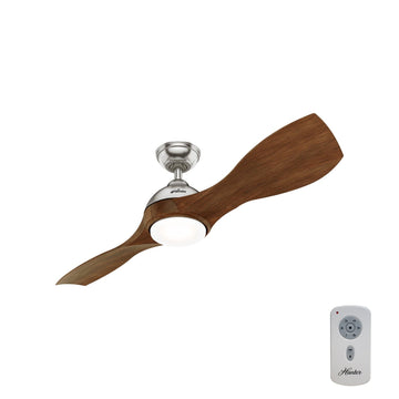 Milstream Outdoor with LED Light 56 inch Ceiling Fans Hunter Brushed Nickel - Warm Toasted Walnut 