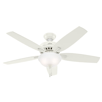 Newsome Clear Frosted with Light 52 inch Ceiling Fans Hunter Fresh White - Fresh White 