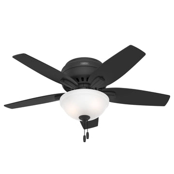 Newsome Low Profile Painted Cased White with Light 42 inch Ceiling Fans Hunter Matte Black - Dark Gray Oak 