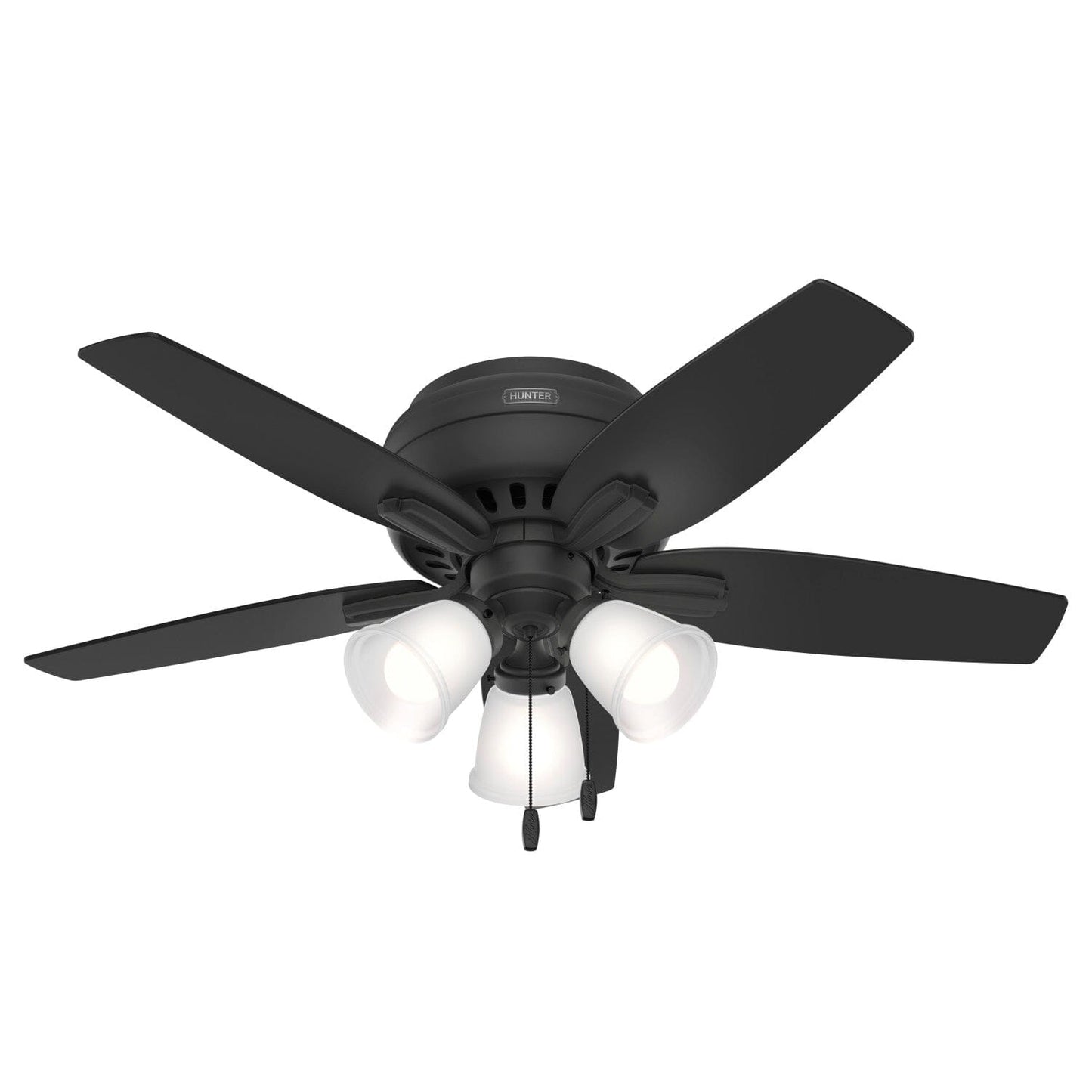 Newsome Low Profile with 3 Lights 42 inch Ceiling Fans Hunter Matte Black - Dark Gray Oak 