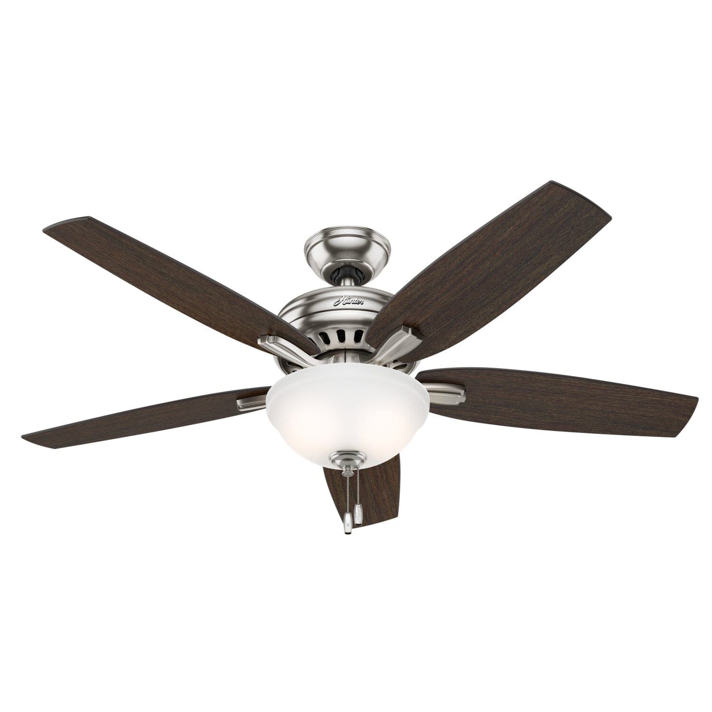 Newsome with Light 52 inch Ceiling Fans Hunter Brushed Nickel - Medium Walnut 