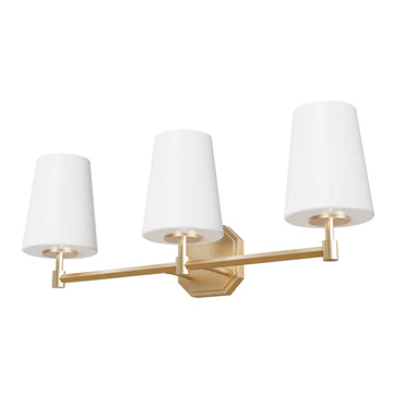 Nolita 3 light vanity Lighting Hunter Alturas Gold - Cased White 