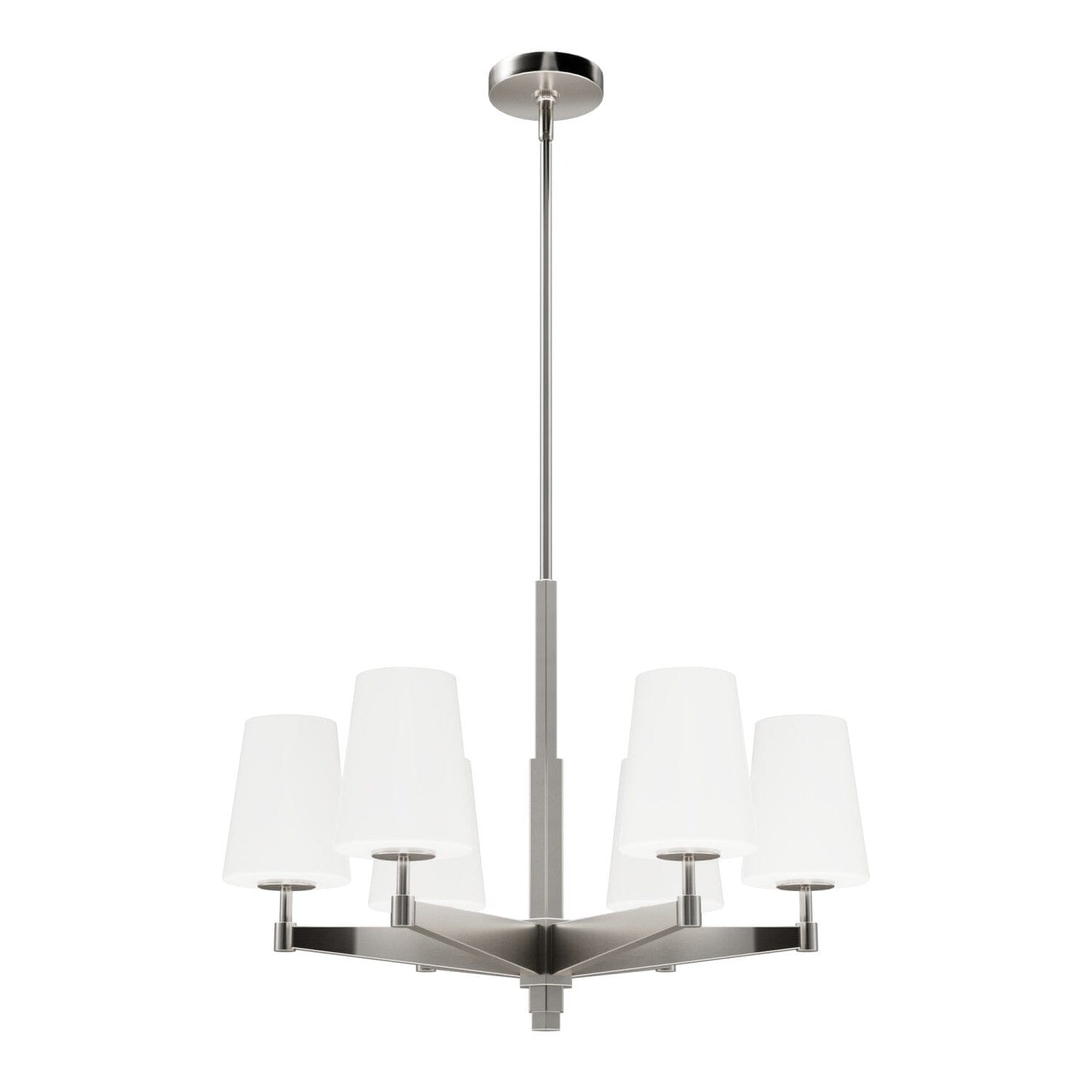 Nolita 6 Light chandelier Lighting Hunter Brushed Nickel - Cased White 