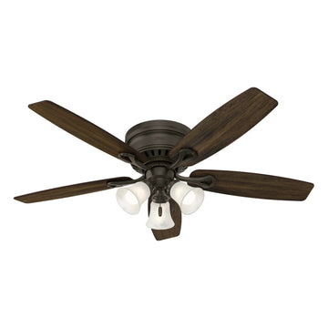 Oakhurst Low Profile with 3 LED Lights 52 inch Ceiling Fans Hunter New Bronze - Peppered Walnut 