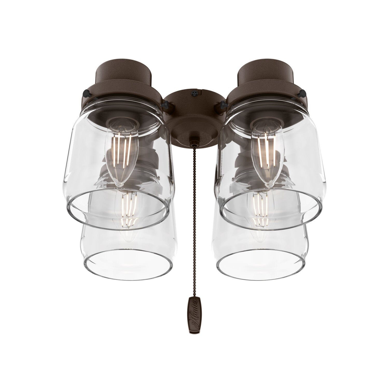 Original 4 Light Accessory Fitter and Glass, Chestnut Brown - 99385 Ceiling Fan Accessories Hunter 