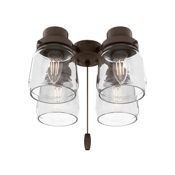 Original 4 Light Accessory Fitter and Glass, Chestnut Brown - 99385 Ceiling Fan Accessories Hunter 