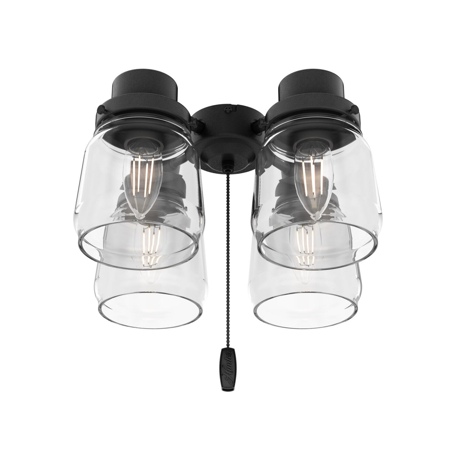 Original 4 Light Accessory Fitter and Glass, Matte Black - 99386 Ceiling Fan Accessories Hunter 