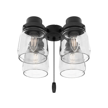Original 4 Light Accessory Fitter and Glass, Matte Black - 99386 Ceiling Fan Accessories Hunter 