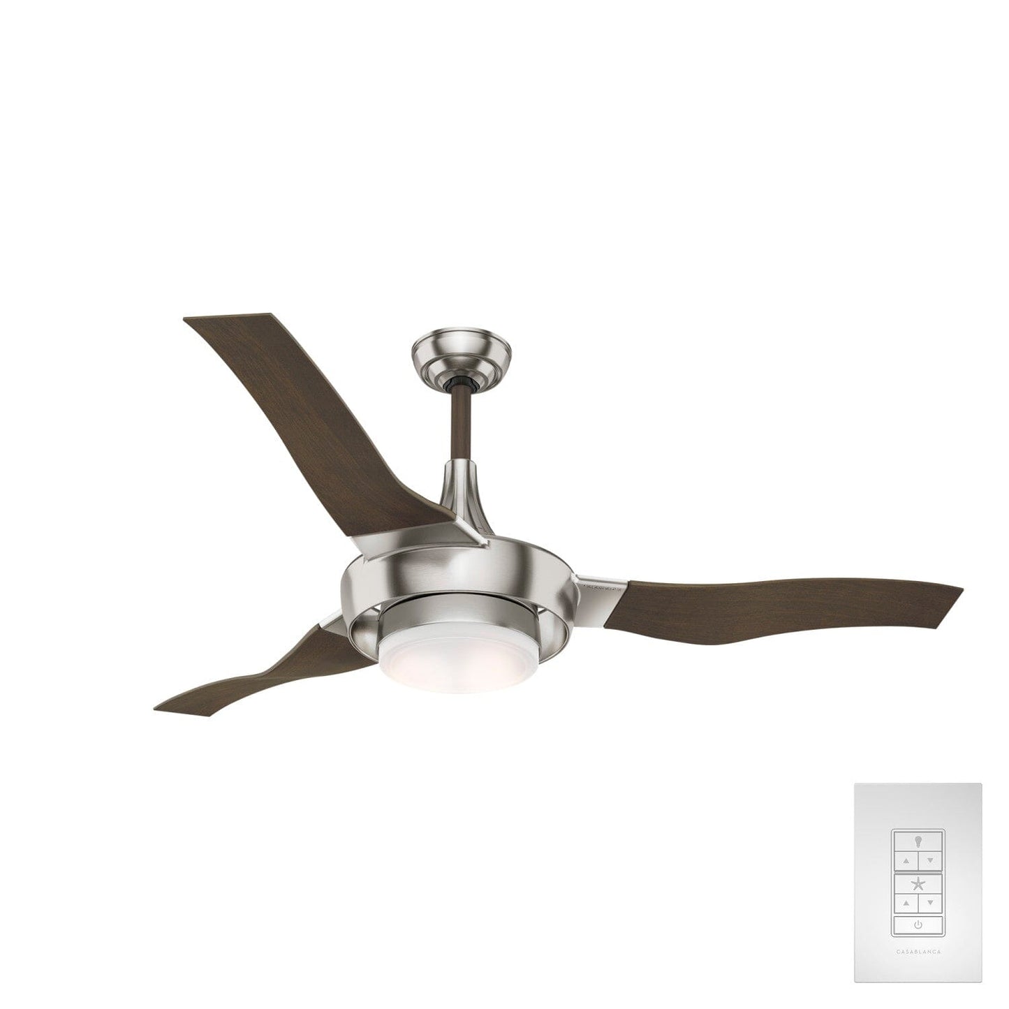 Perseus Outdoor with LED Light 64 inch Ceiling Fans Casablanca Brushed Nickel - Walnut 