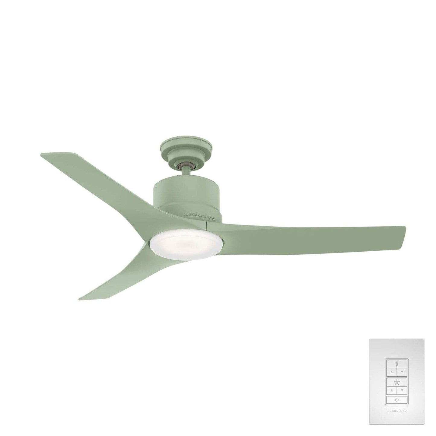 Piston Outdoor with LED Light 52 inch Ceiling Fans Casablanca Soft Sage - Soft Sage 