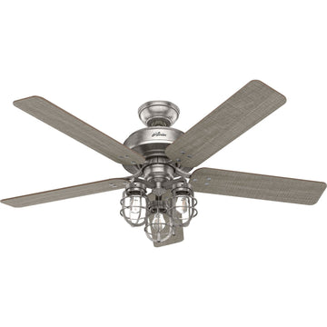 Port Isabel Outdoor with LED Light 52 inch Ceiling Fans Hunter Painted Galvanized - Washed Walnut 