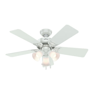 Quiet Breeze with 3 Lights 44 inch Ceiling Fans Hunter White - Snow White 