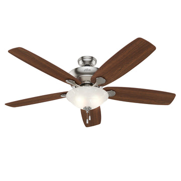 Regalia with LED Light 60 Inch Ceiling Fans Hunter Brushed Nickel - Dark Cherry 