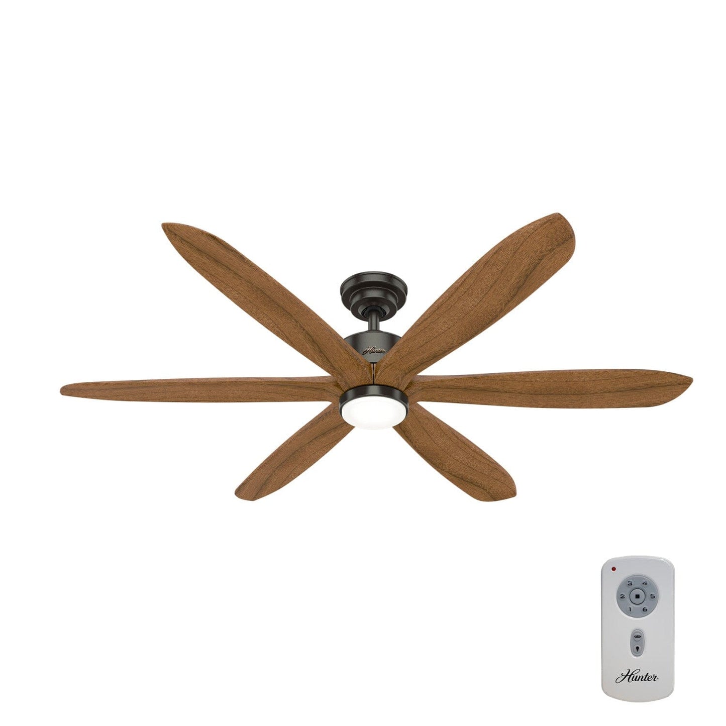 Rhinebeck with LED Light 58 inch Ceiling Fans Hunter Noble Bronze - Cinnamon Walnut 