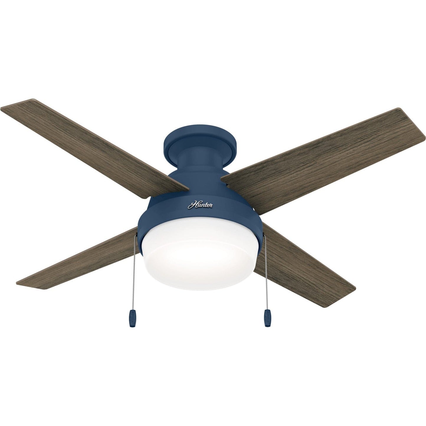 Ristrello Low Profile with LED 44 Ceiling Fans Hunter Indigo Blue - Warm Grey Oak 