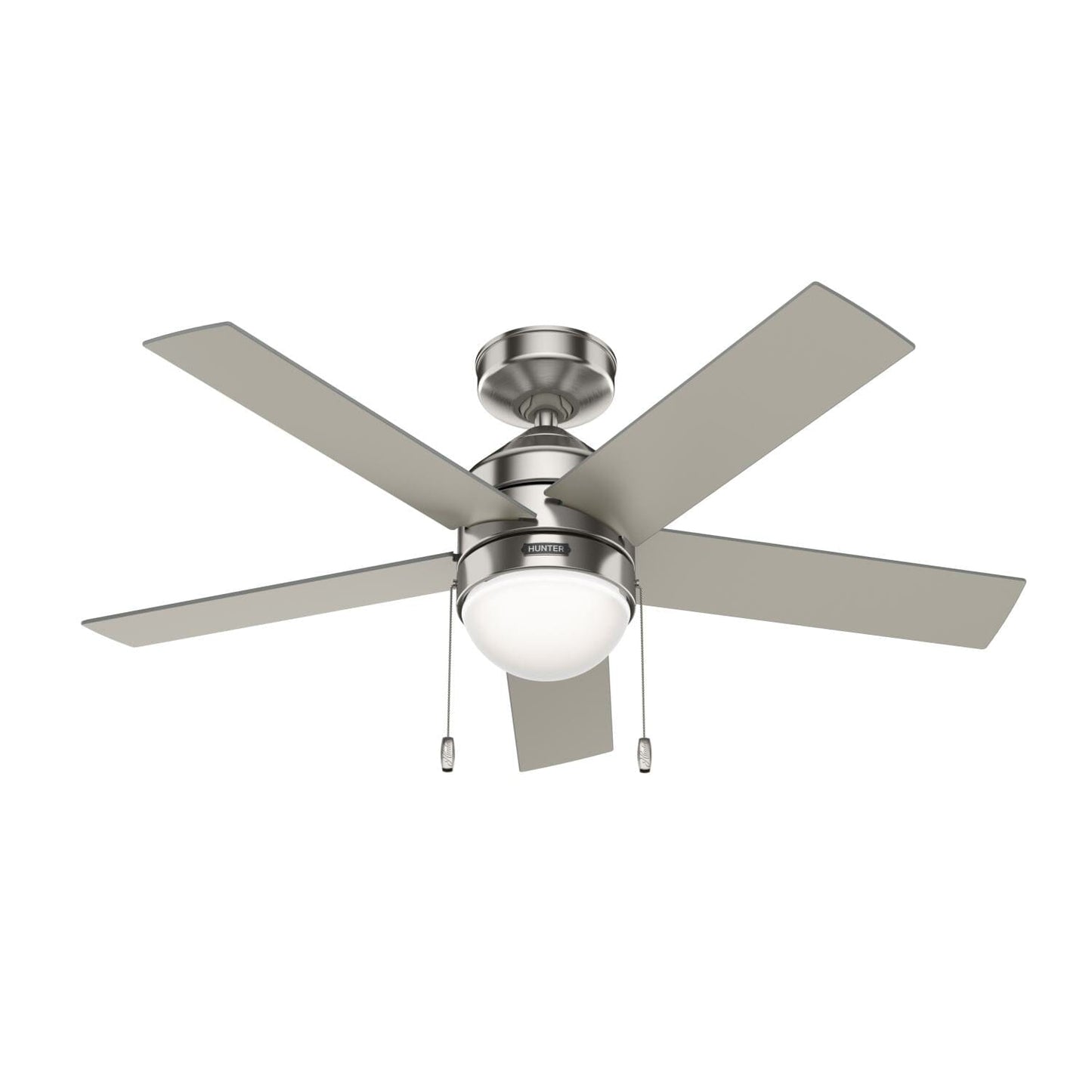 Rogers with LED Light 44 Inch Ceiling Fans Hunter Brushed Nickel - Matte Nickel 