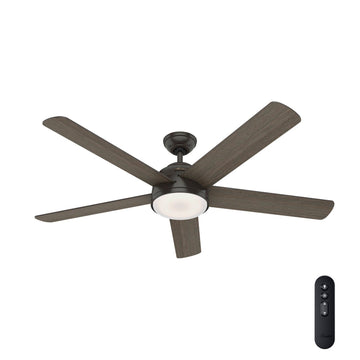 Romulus with LED Light 60 Inch-Smart Ceiling Fans Hunter Noble Bronze - American Walnut 