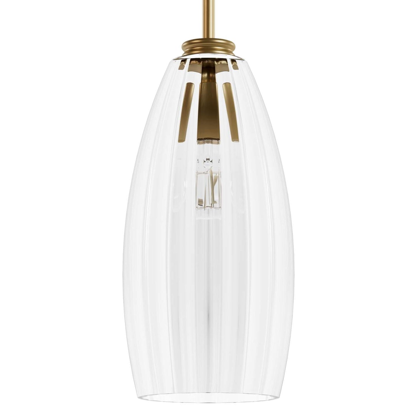 Rossmoor 1 Light Medium Pendant Lighting Hunter Luxe Gold - Clear 