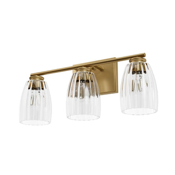 Rossmoor 3 Light Vanity Lighting Hunter Luxe Gold - Clear 