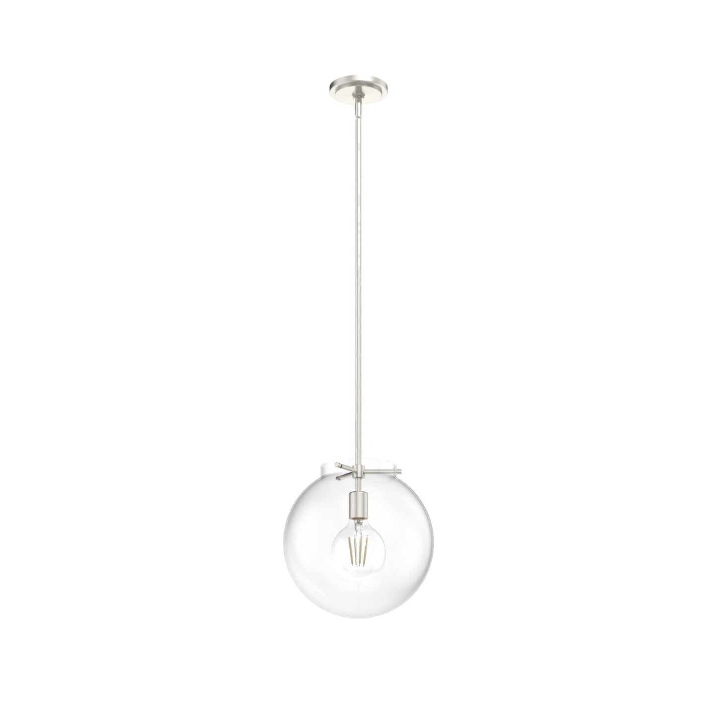 Sacha 1 Light Pendant Lighting Hunter Brushed Nickel - Clear 