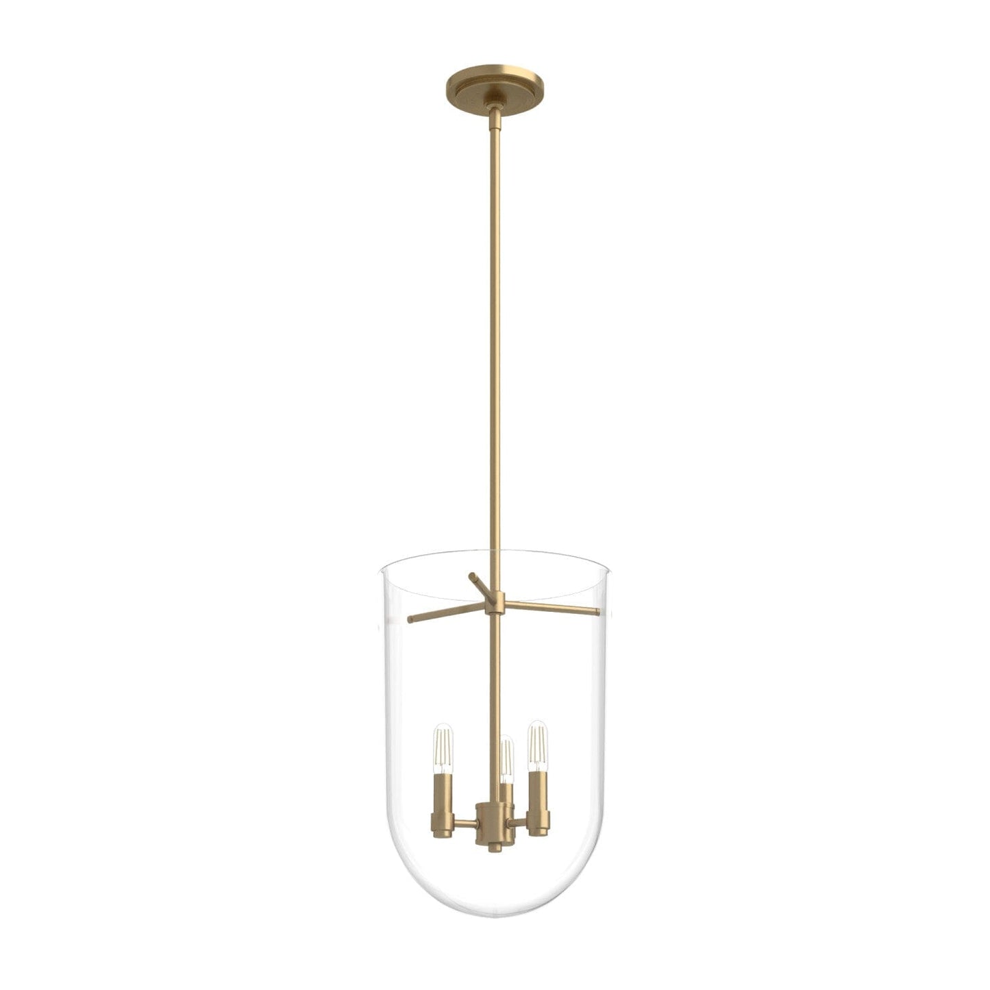 Sacha 3 Light Cloche Pendant Lighting Hunter Alturas Gold - Clear 