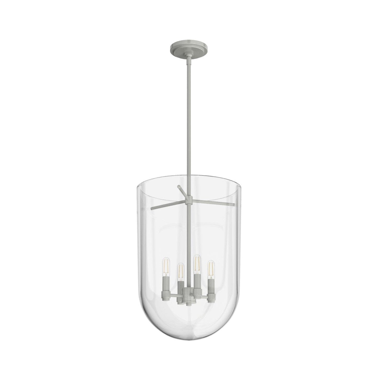 Sacha Pendant 4 Light Lighting Hunter Brushed Nickel - Clear 