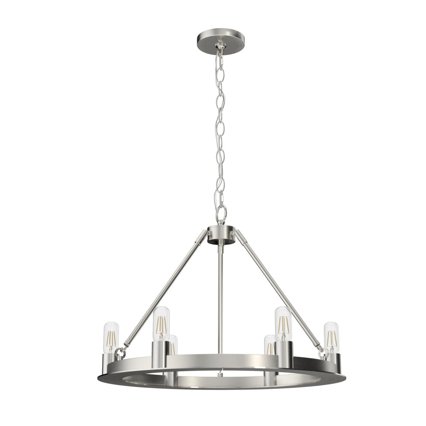 Saddlewood 6 Light Chandelier Lighting Hunter Brushed Nickel - None 