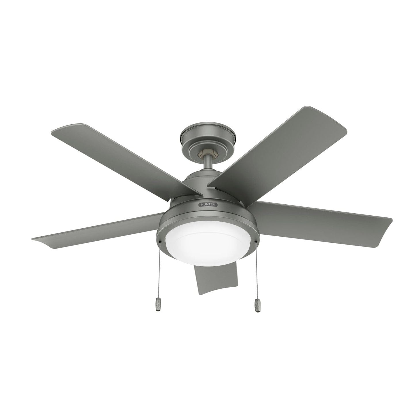 Seawall Outdoor with LED Light 44 inch Ceiling Fans Hunter Matte Silver - Matte Silver 